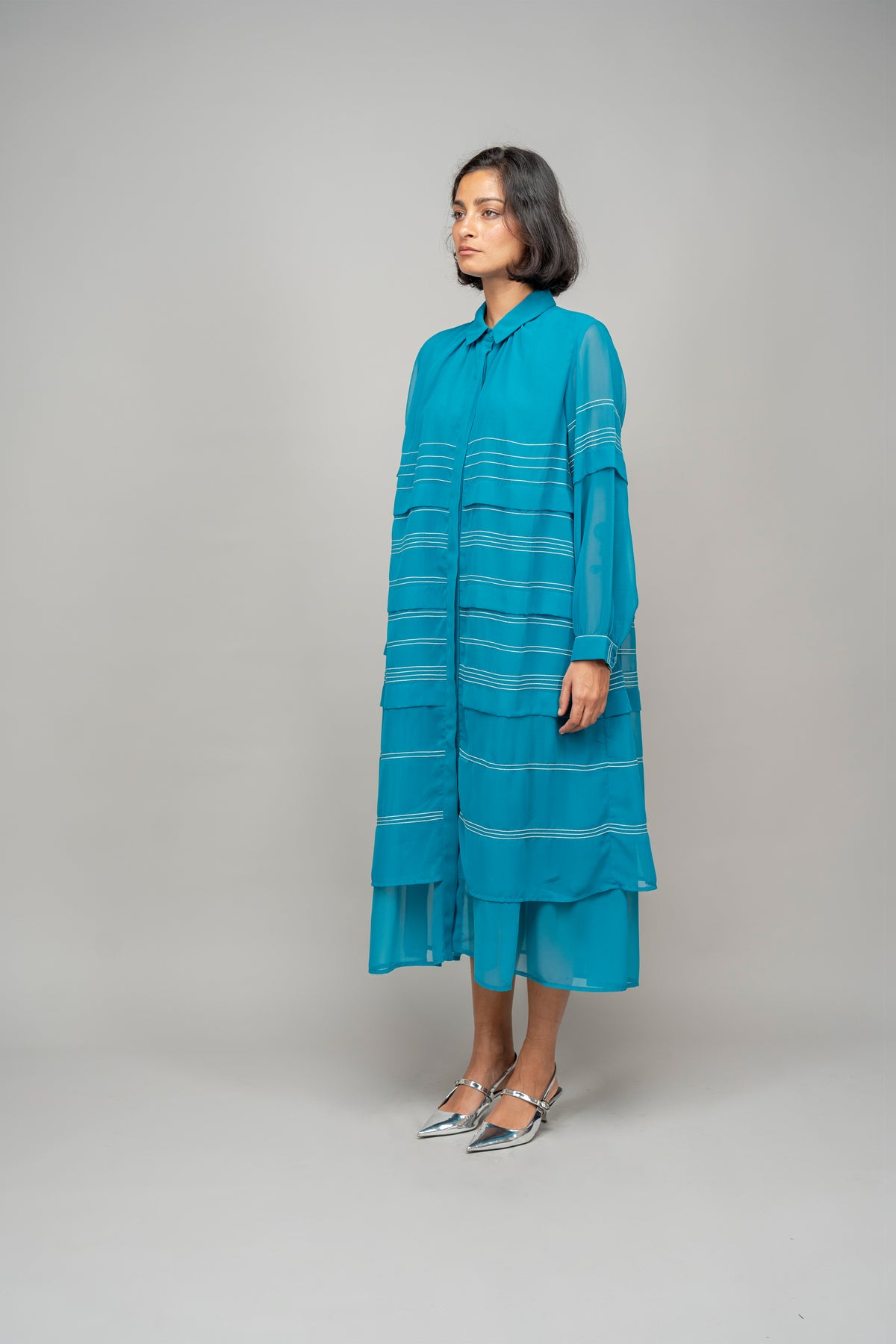 Teal Double Layer Dress