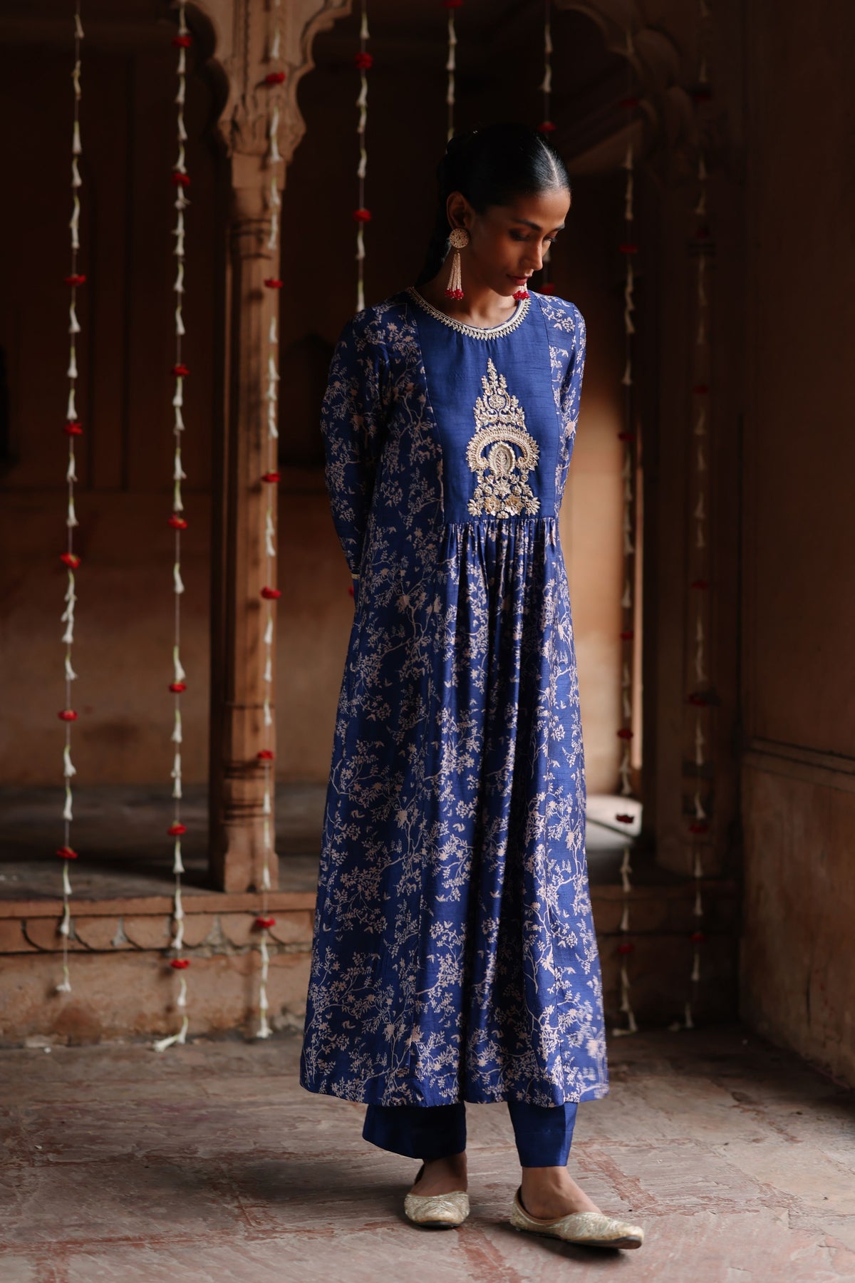 Blue Printed Kurta Set