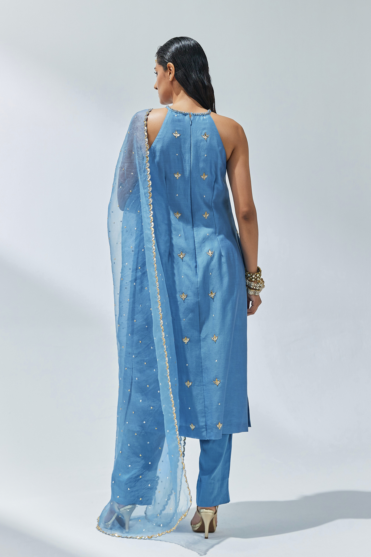 Cerulean Blue Embroidered Kurta Set