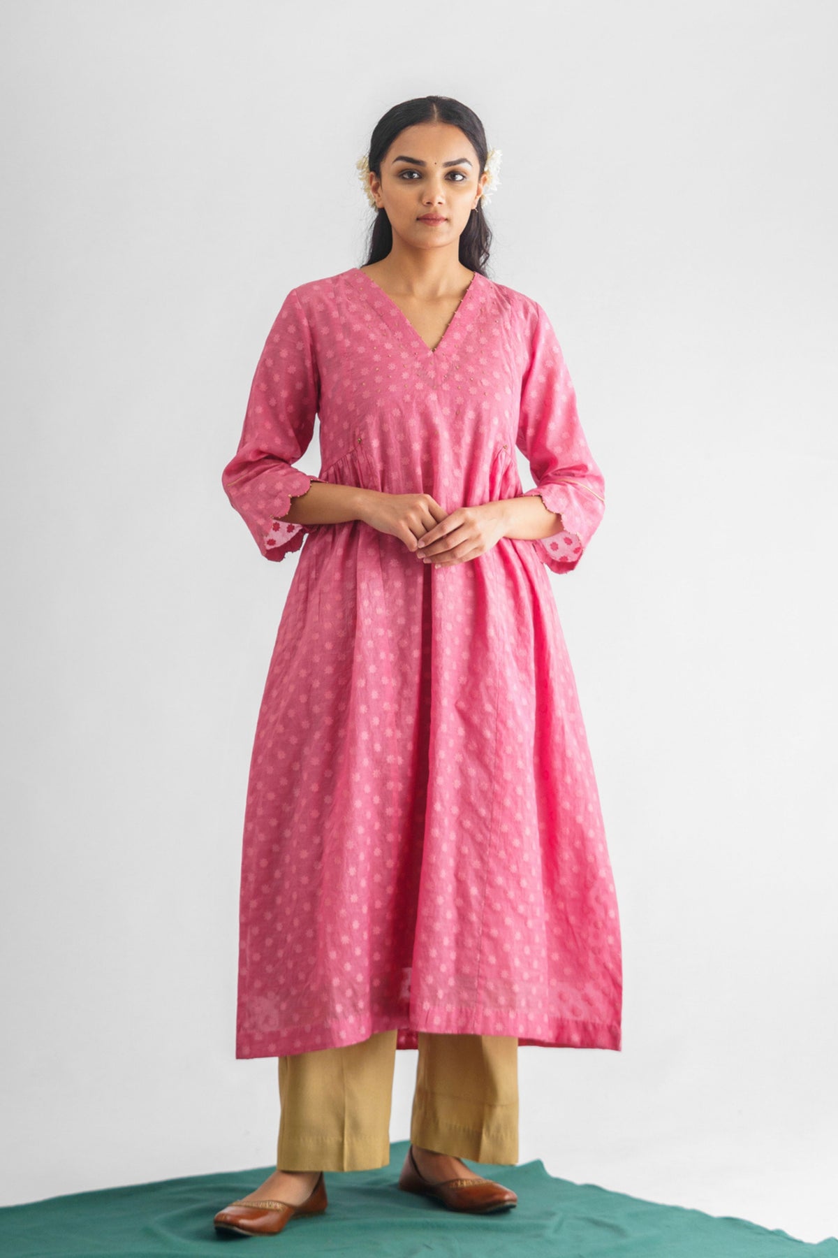 Pink Chanderi Silk Tunic