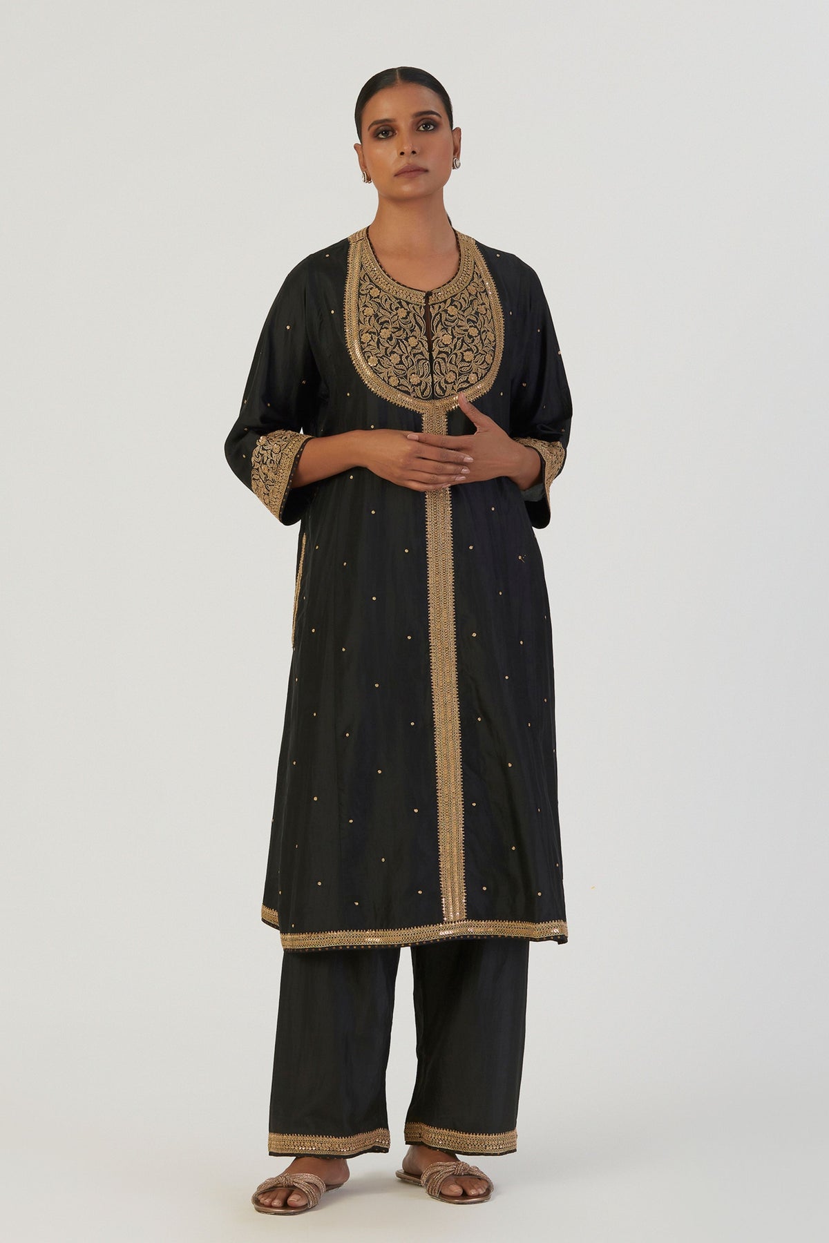 Qala Black Kurta and Pants