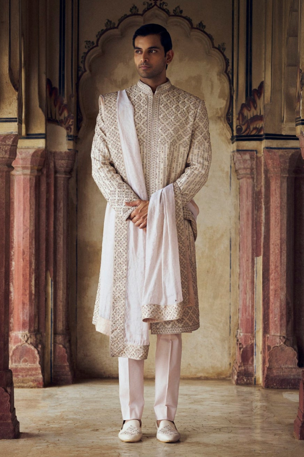 Blush Pink Sherwani Set