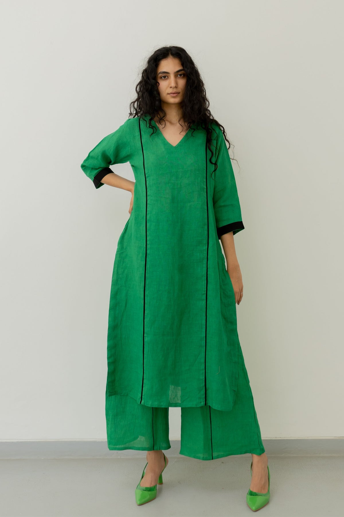 Bottle Green Kurta Set