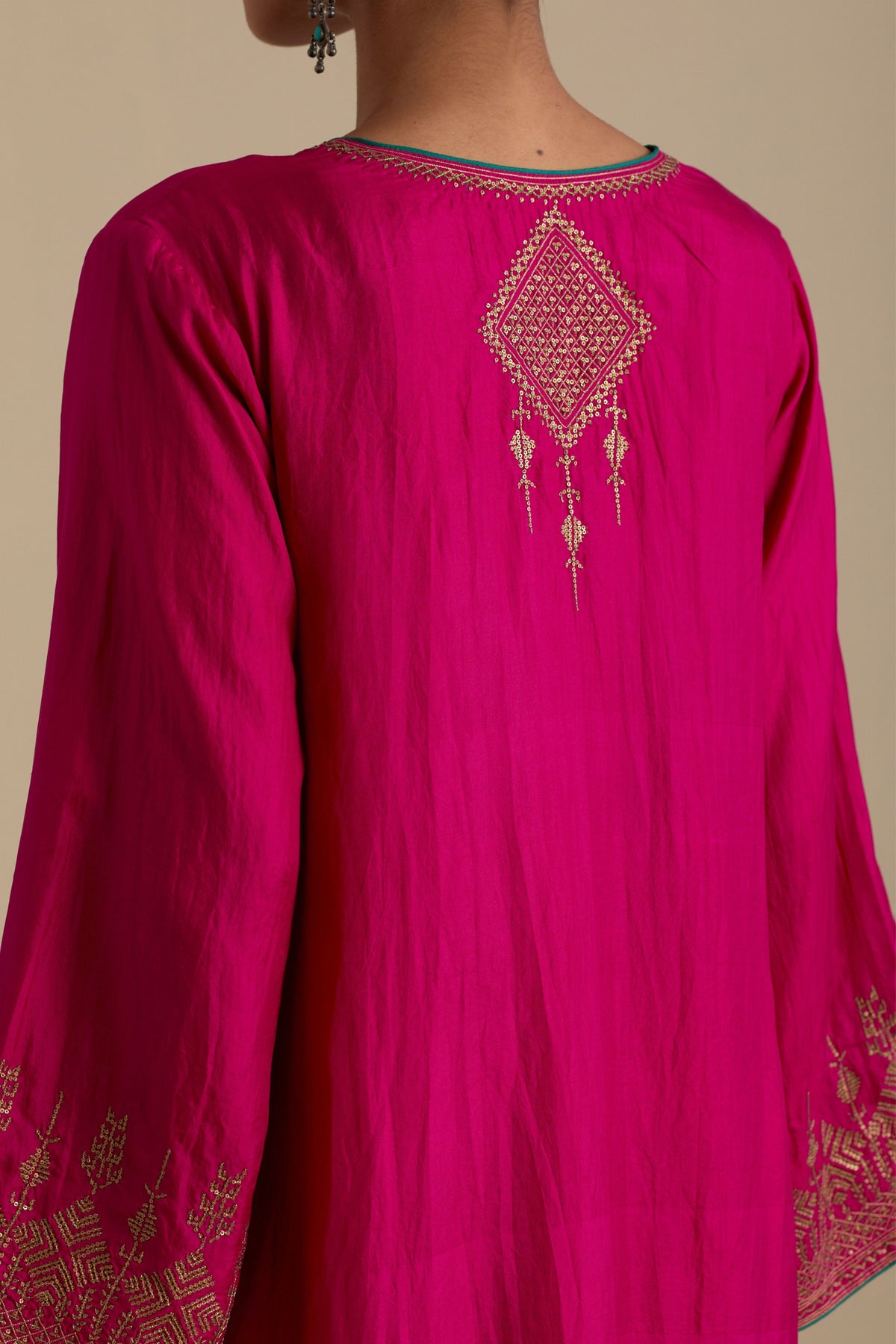 Fuchsia A-line Kurta Set