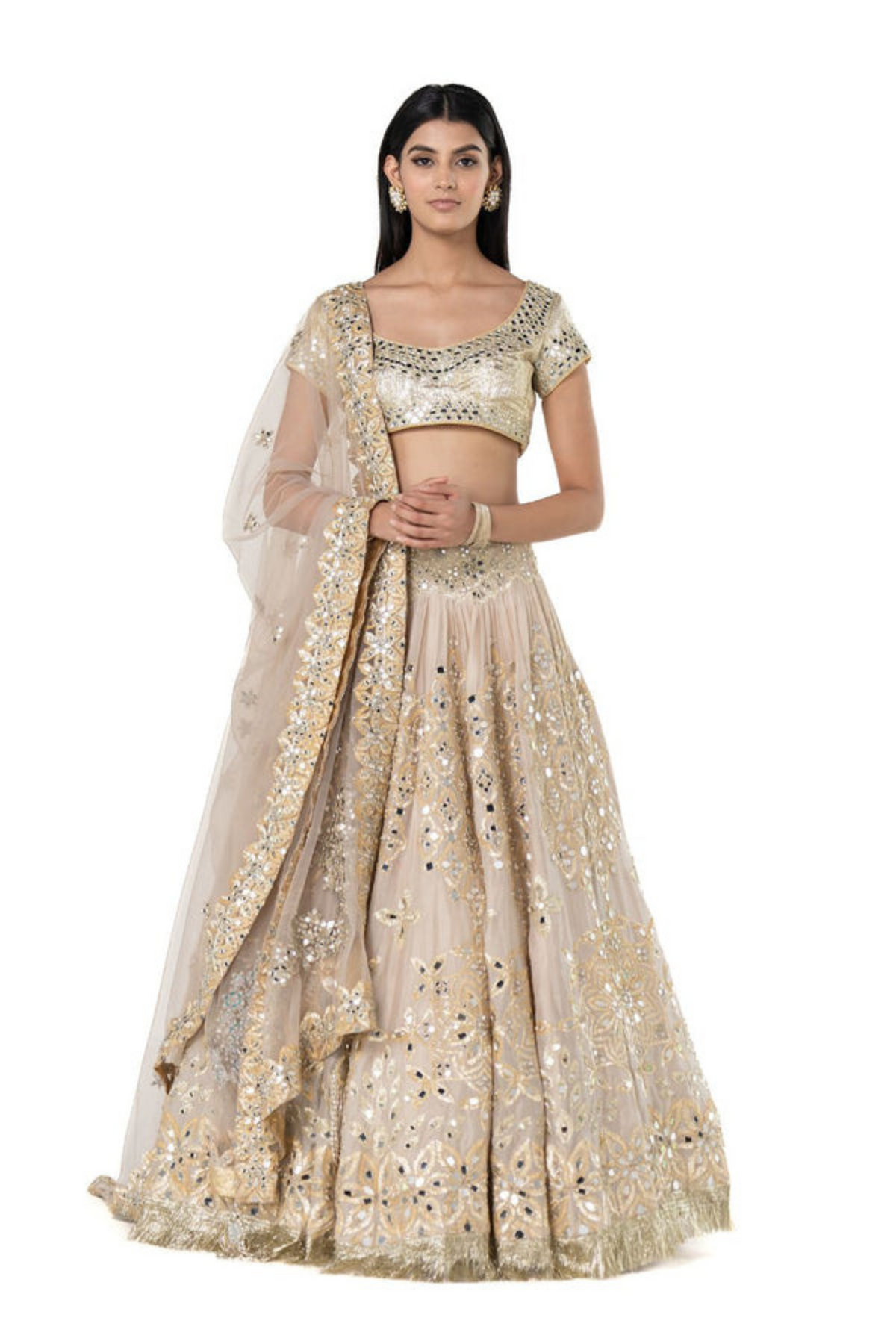 Beige Lehnga Set