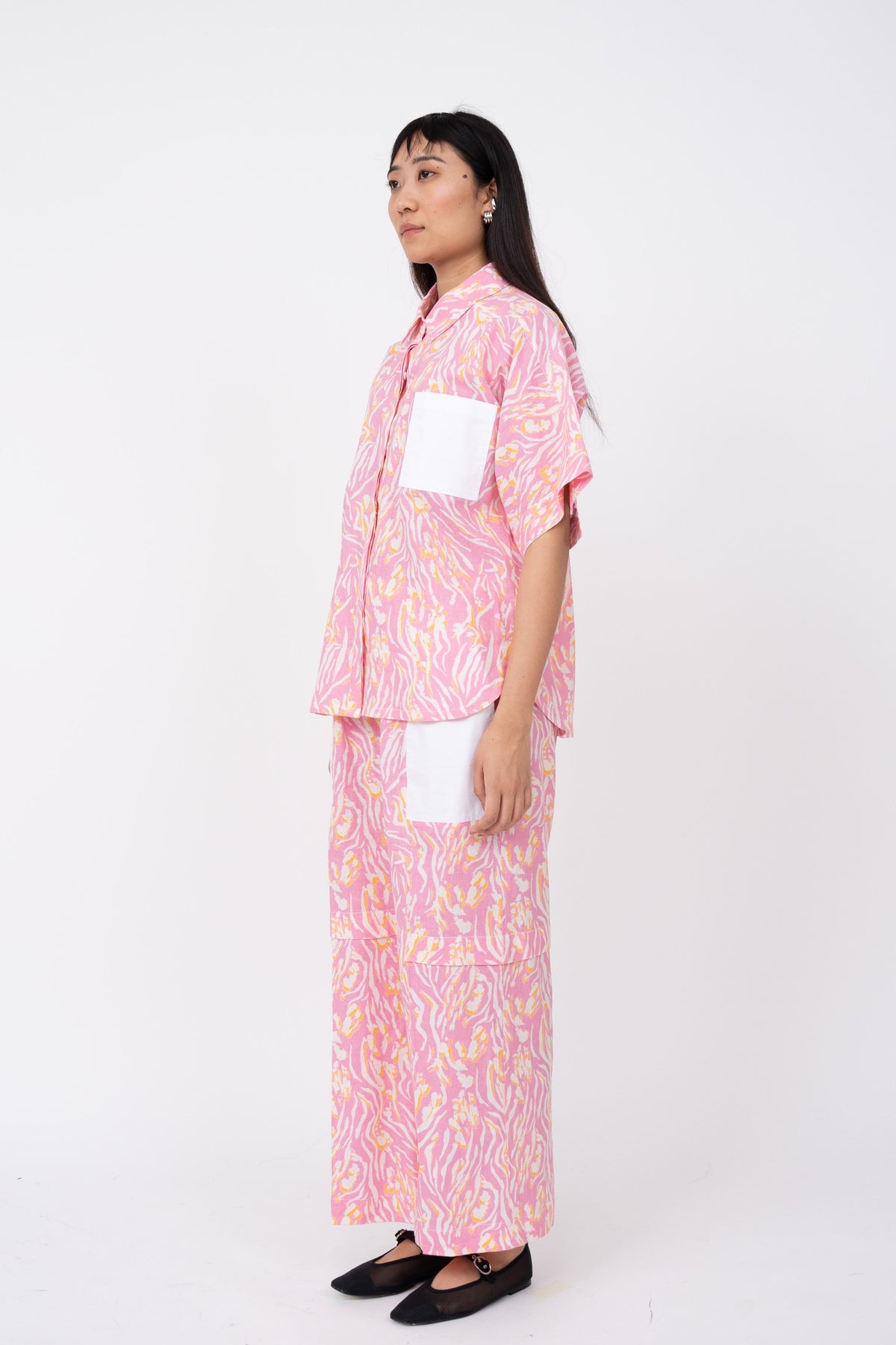 Pink Wave Pleated Day Pant