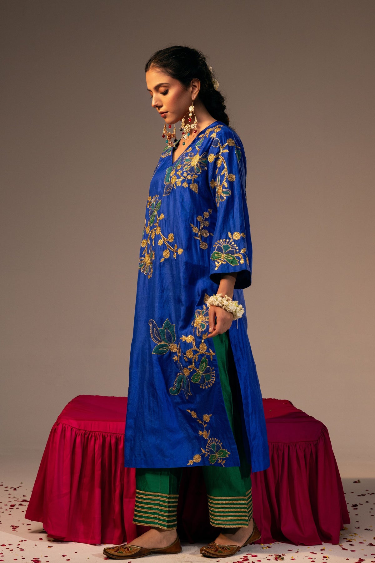 Blue Kurta With Palazzo