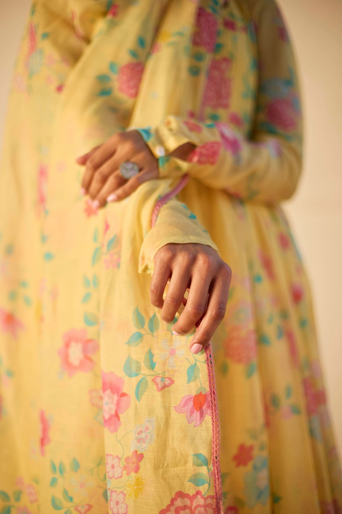 Lemon Florette Anarkali