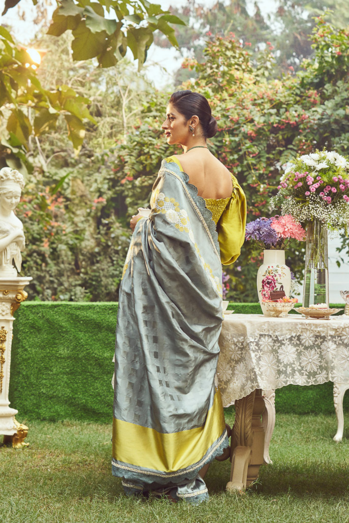 Sage Green Meenakari Zari Handloom Sari