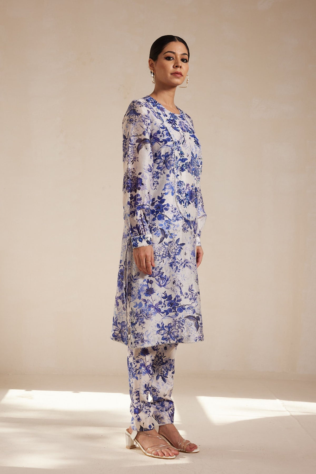 Blue Lace Finished Kurta Set