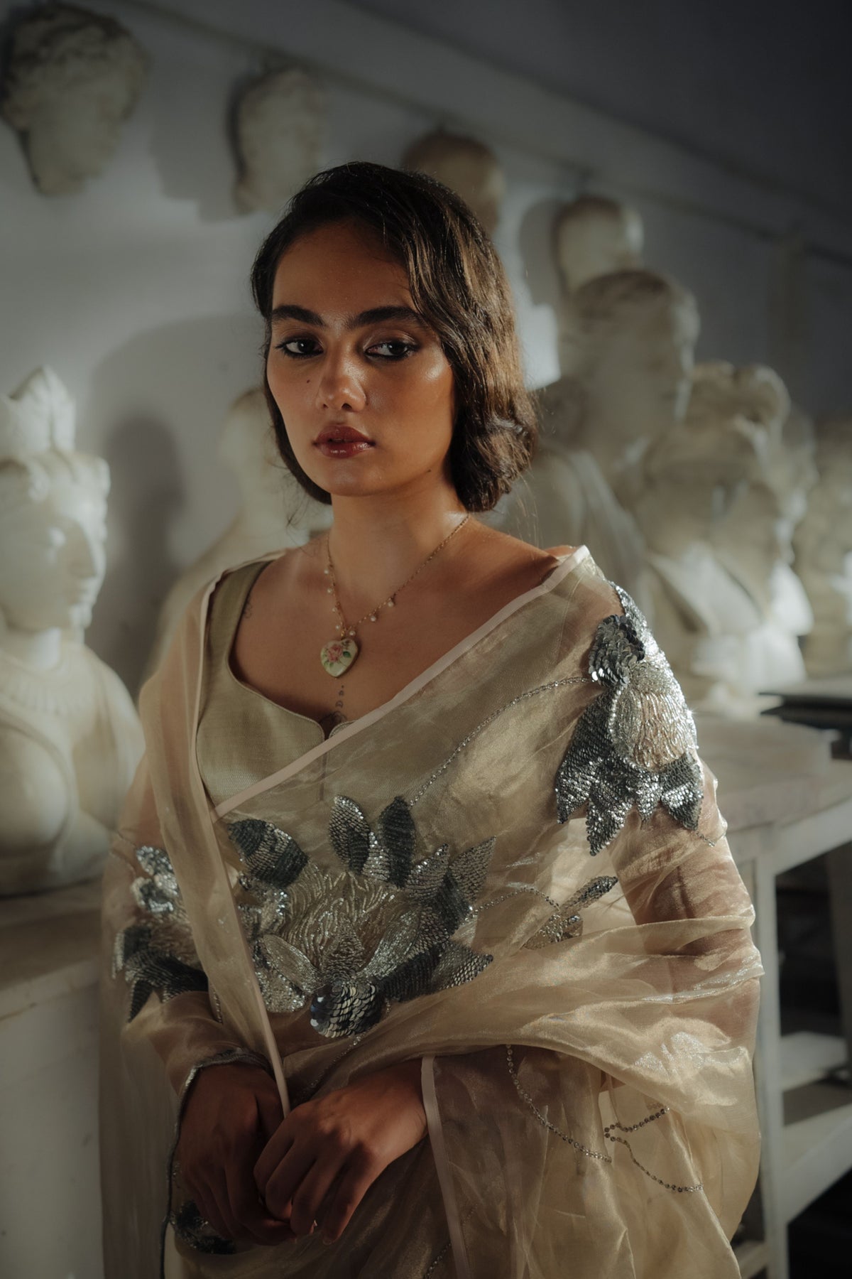 Lotu Silver Saree