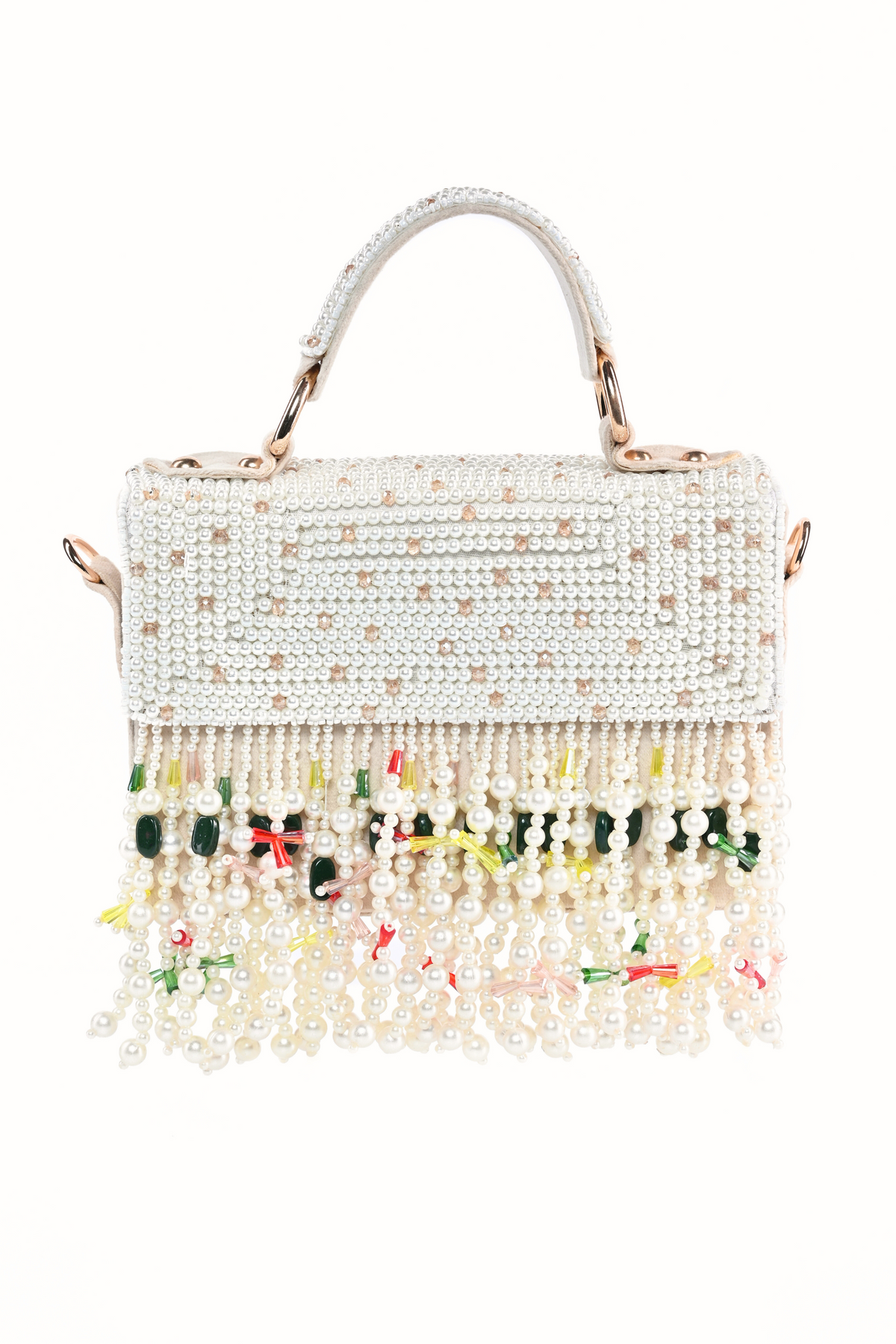 Alia Ivory Embellished Box Bag