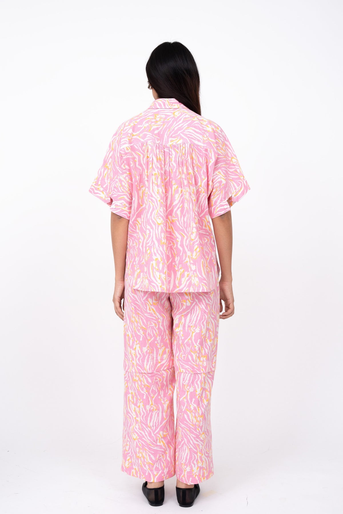 Pink Wave Pleated Day Pant