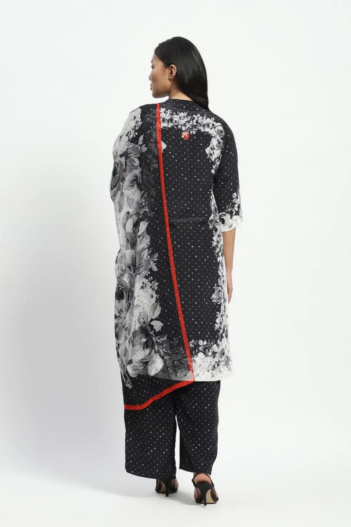 Negative Rose Kurta Set