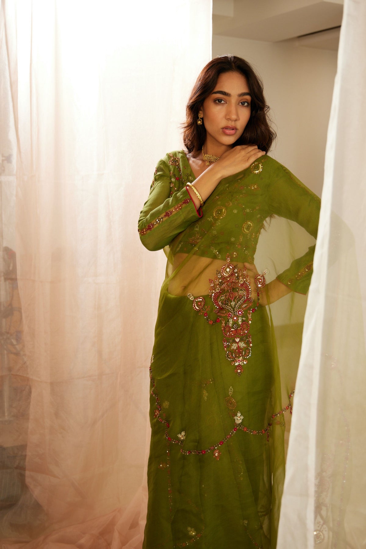 Green Dhuleti Saree