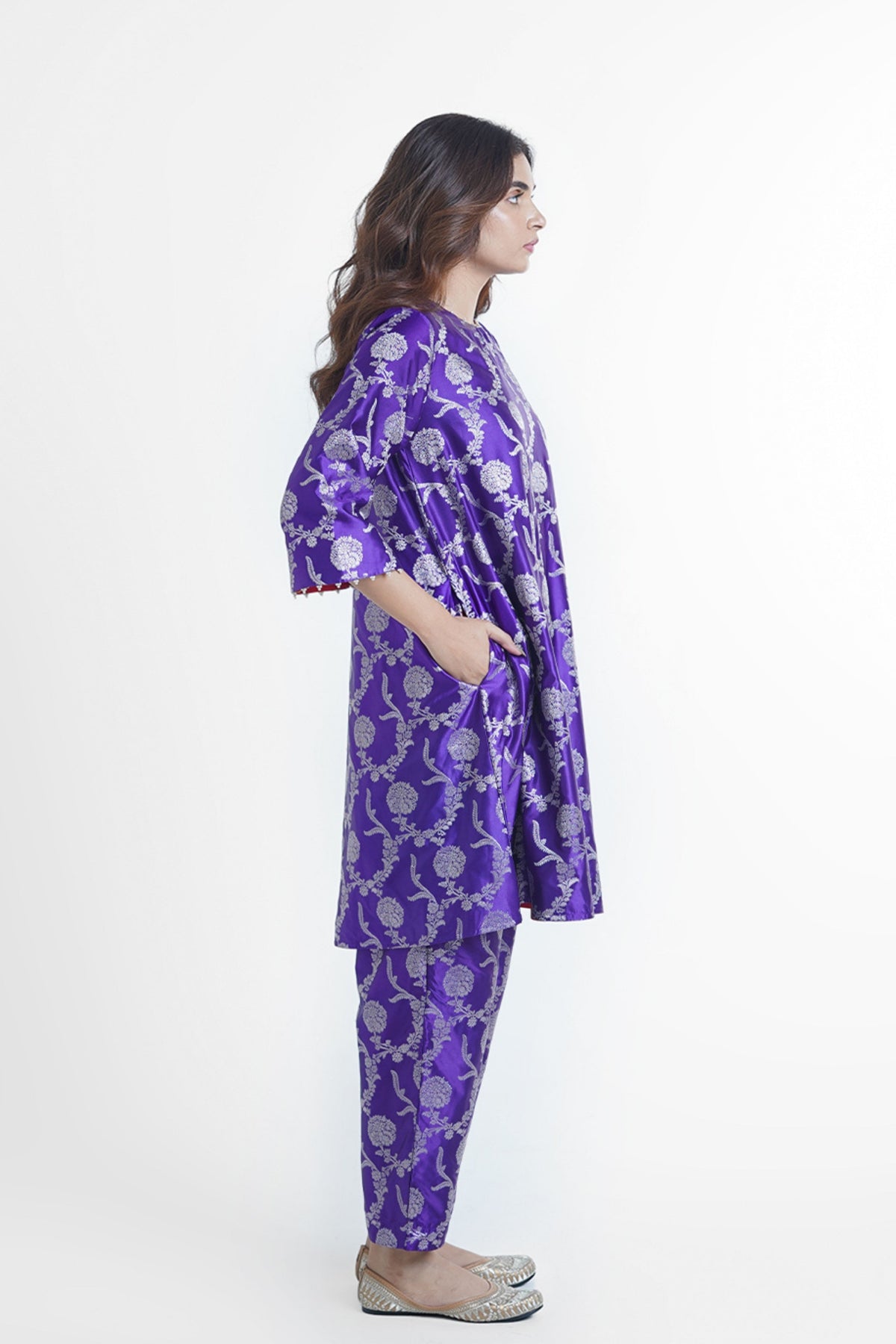 Purple Sunheri Kurta Set