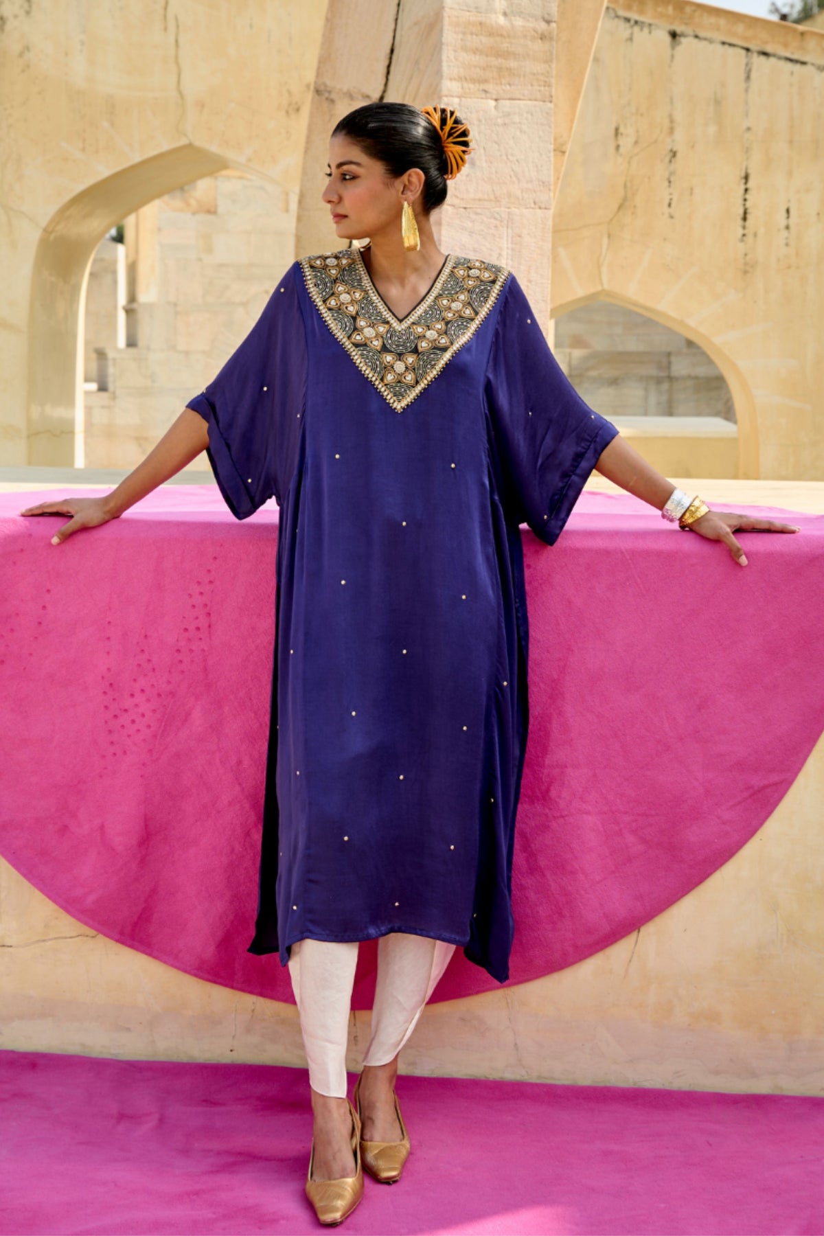 Purple Chameli Kaftan Set