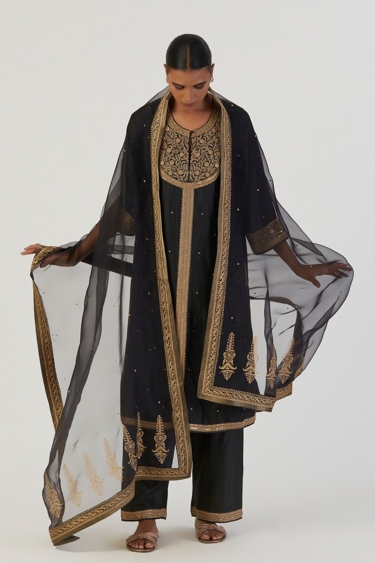 Qala Black Kurta and Pants