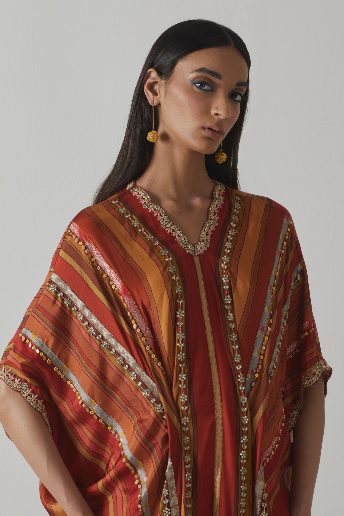 Orange Silk Kaftan