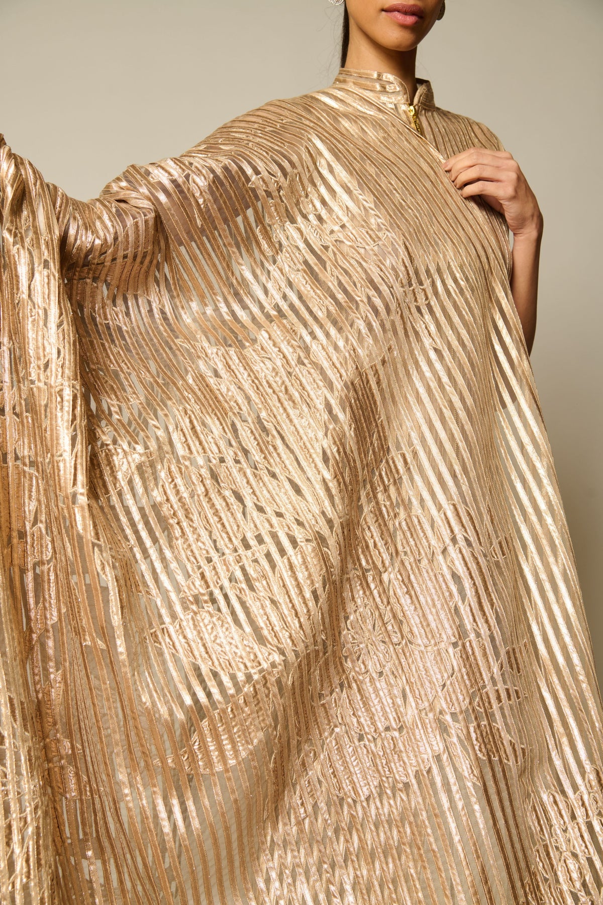 Checkmate Gold Shadow Strip Dupatta