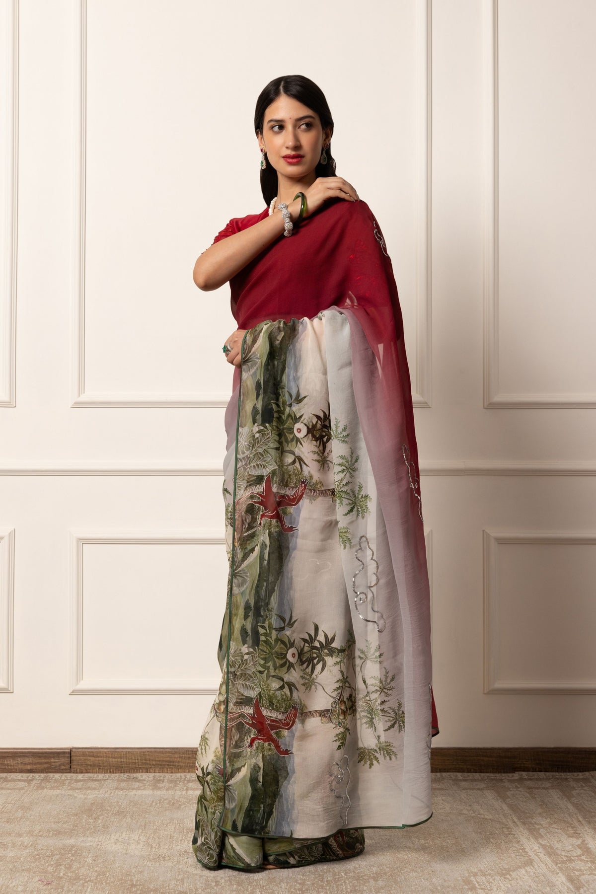 Amelie Printed French Chiffon Saree