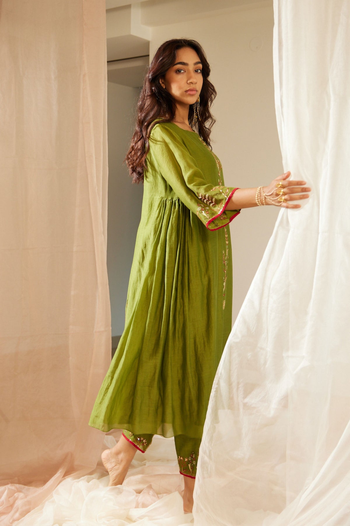 Green Gul Kurta