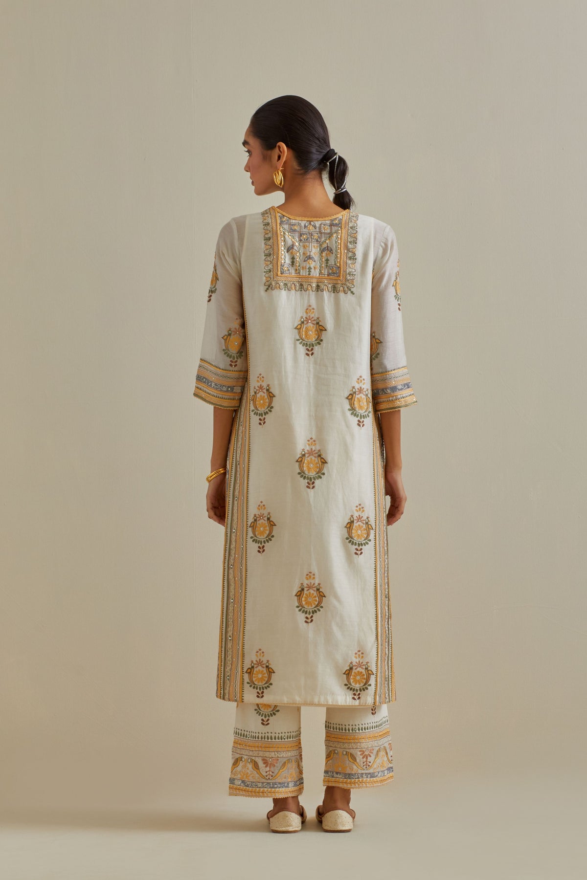 Yellow Sequins Kurta Set