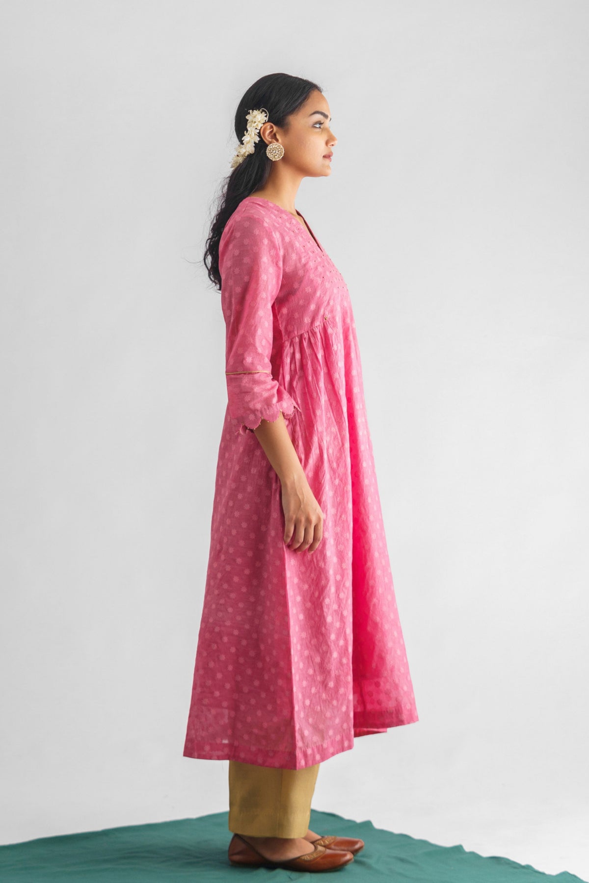 Pink Chanderi Silk Tunic