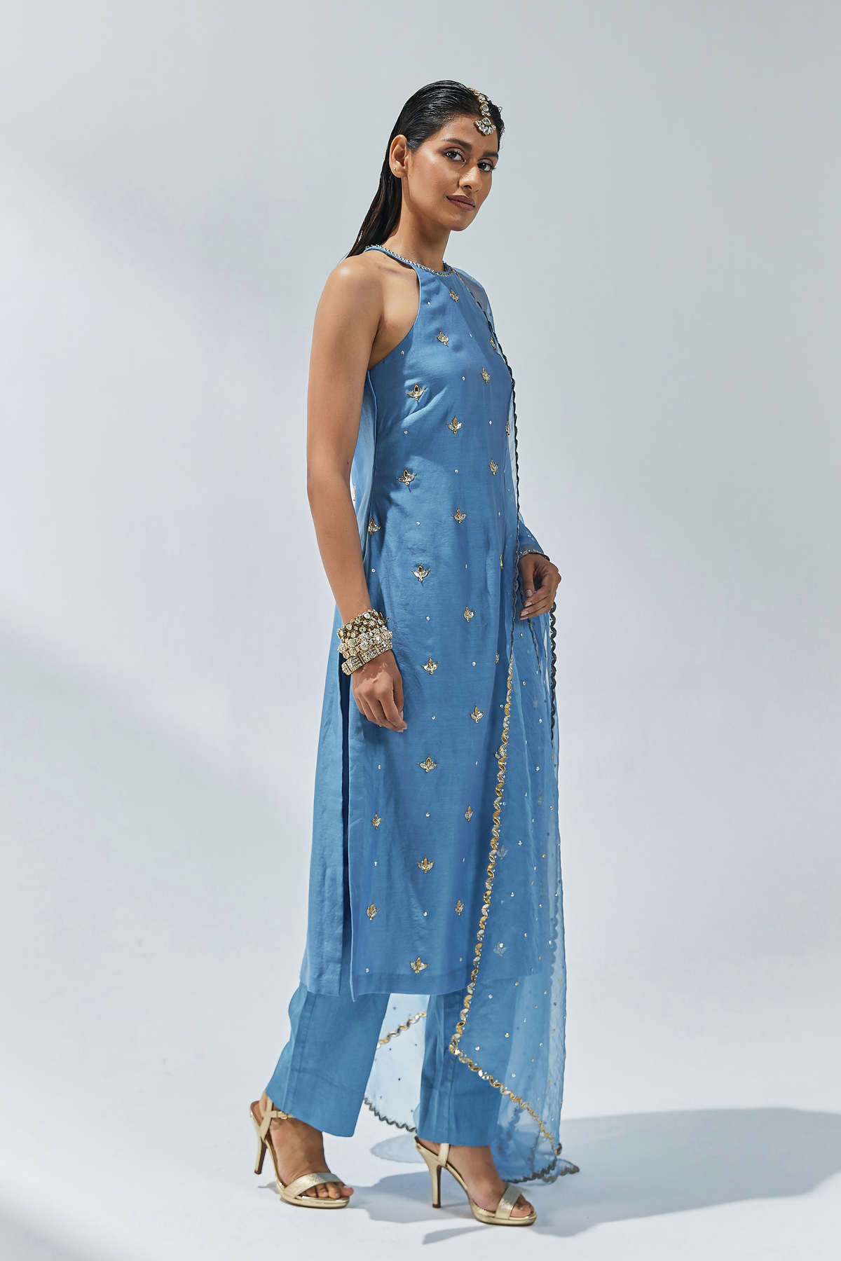 Cerulean Blue Embroidered Kurta Set