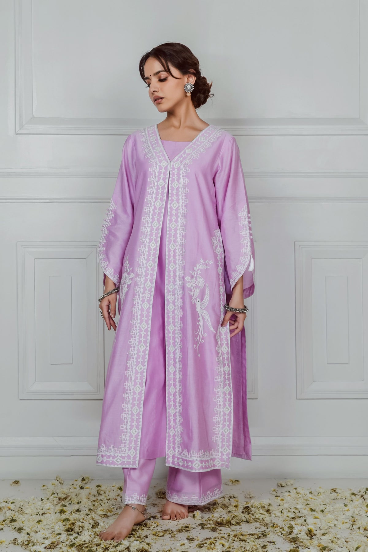 Pink Embroidery Kurta Set