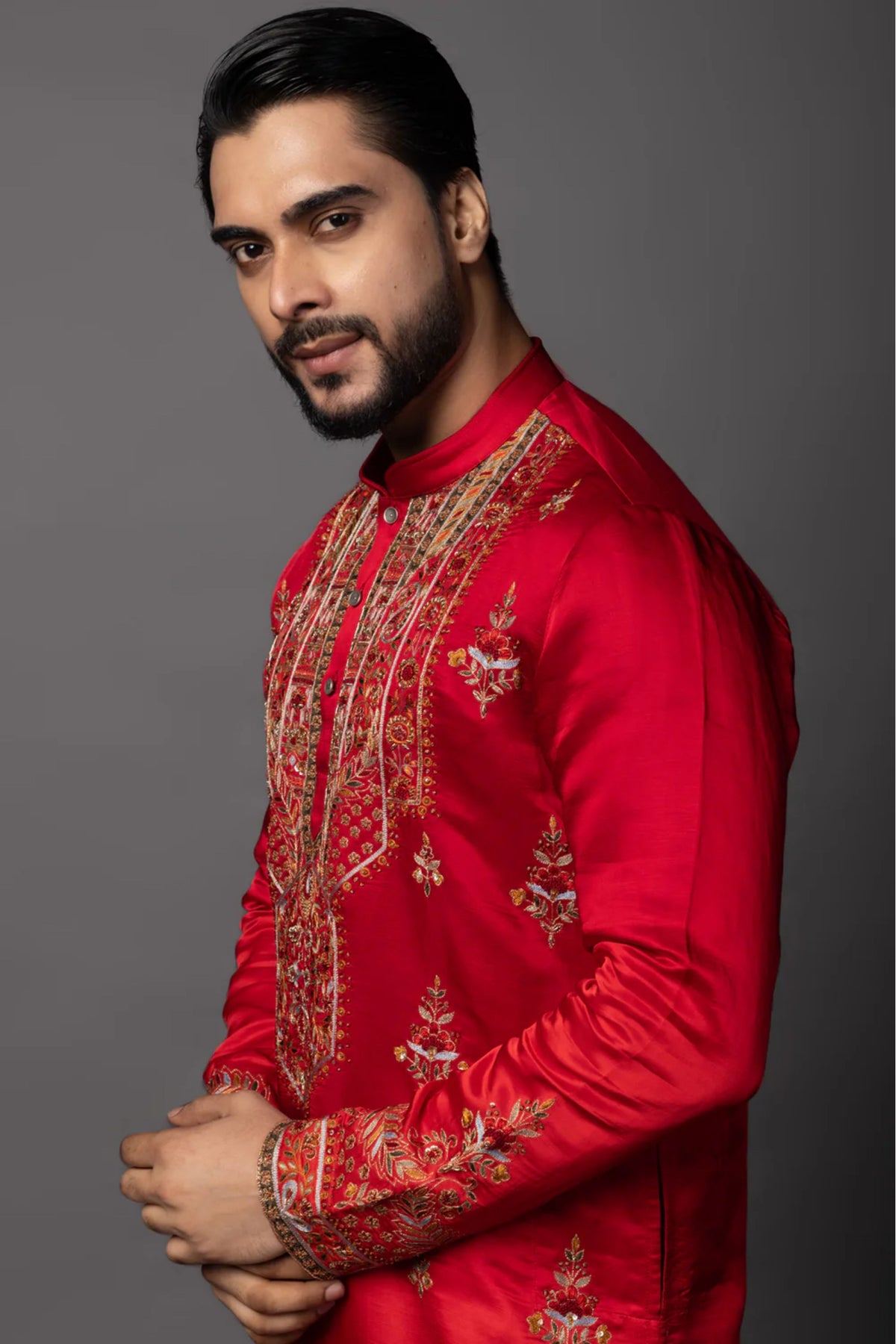 Crimson Enamel Kurta Set