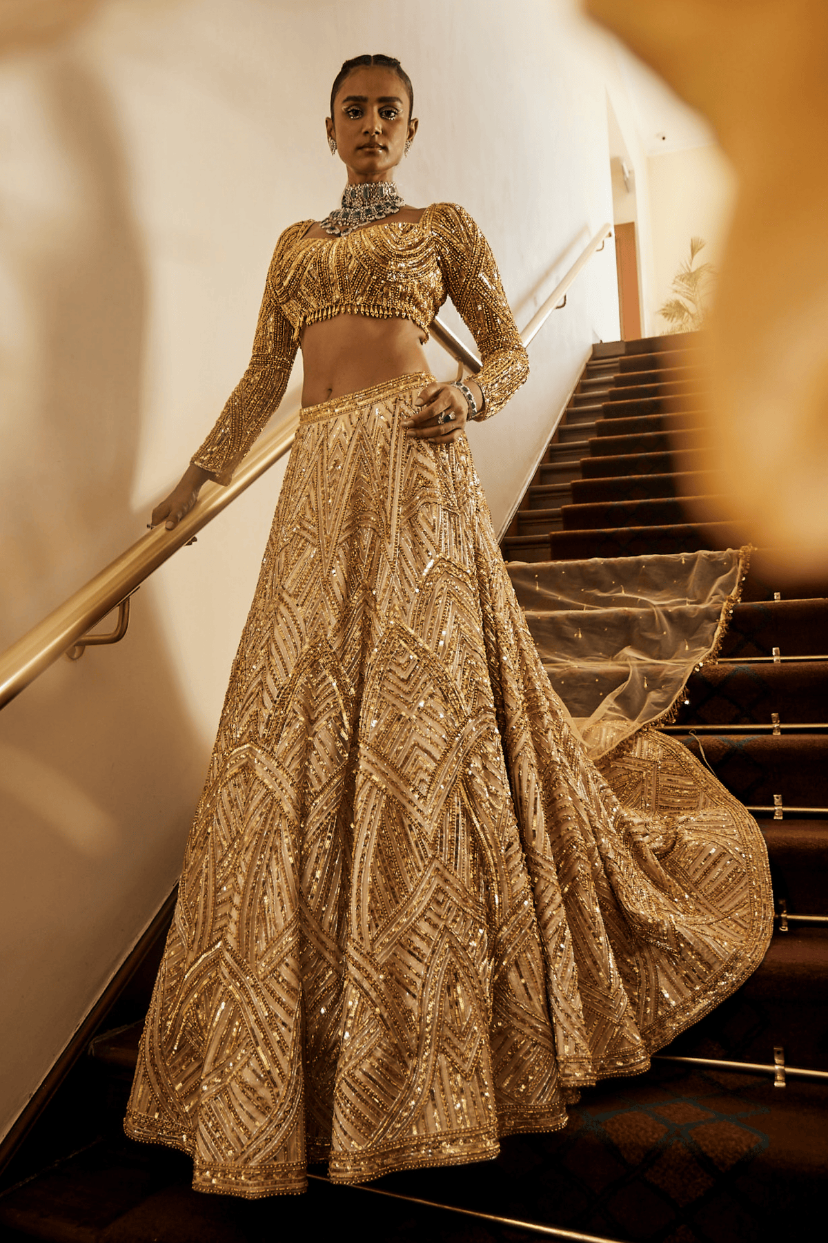 Glamour Gold Lehenga Set