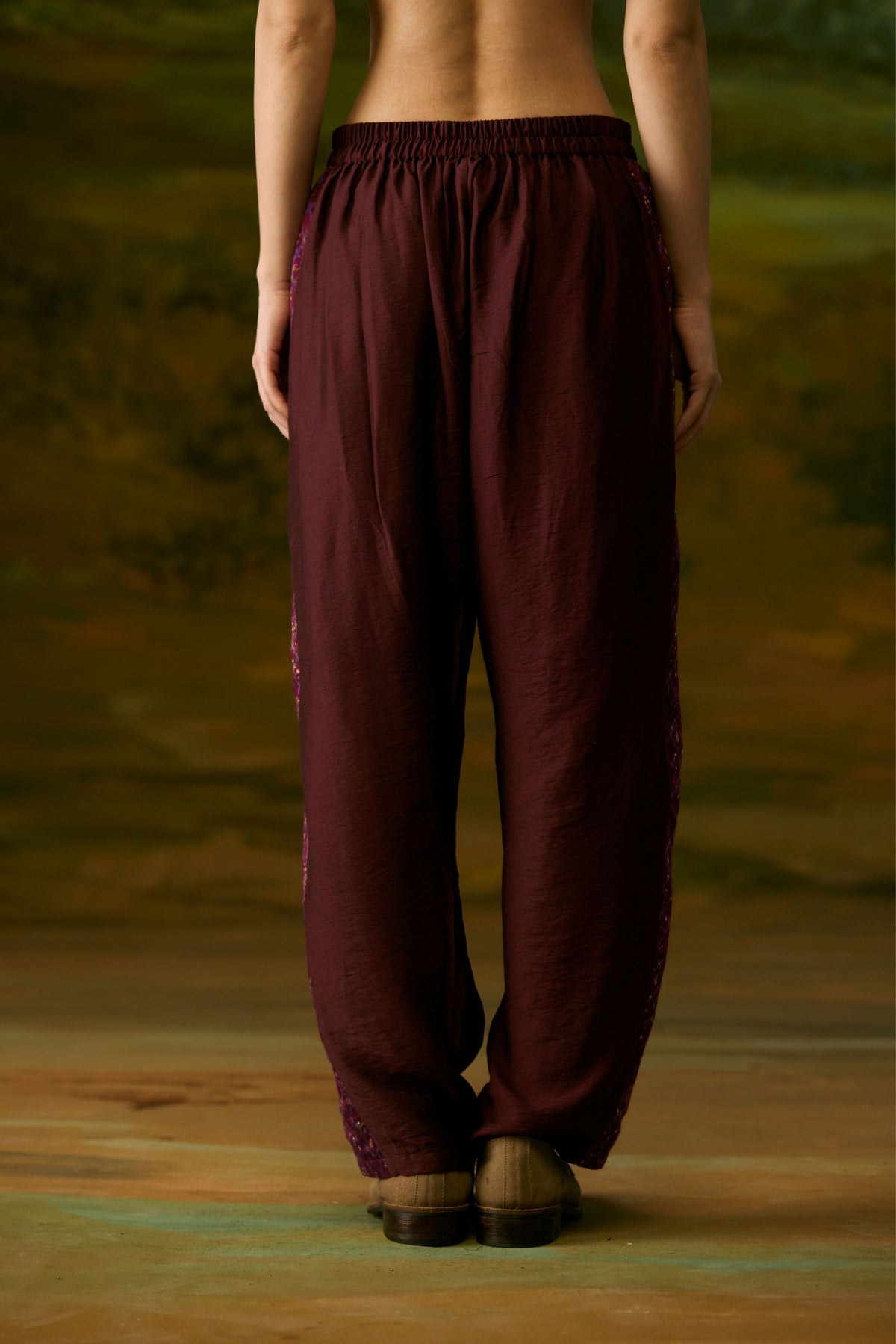 Crimson Paneled Pants