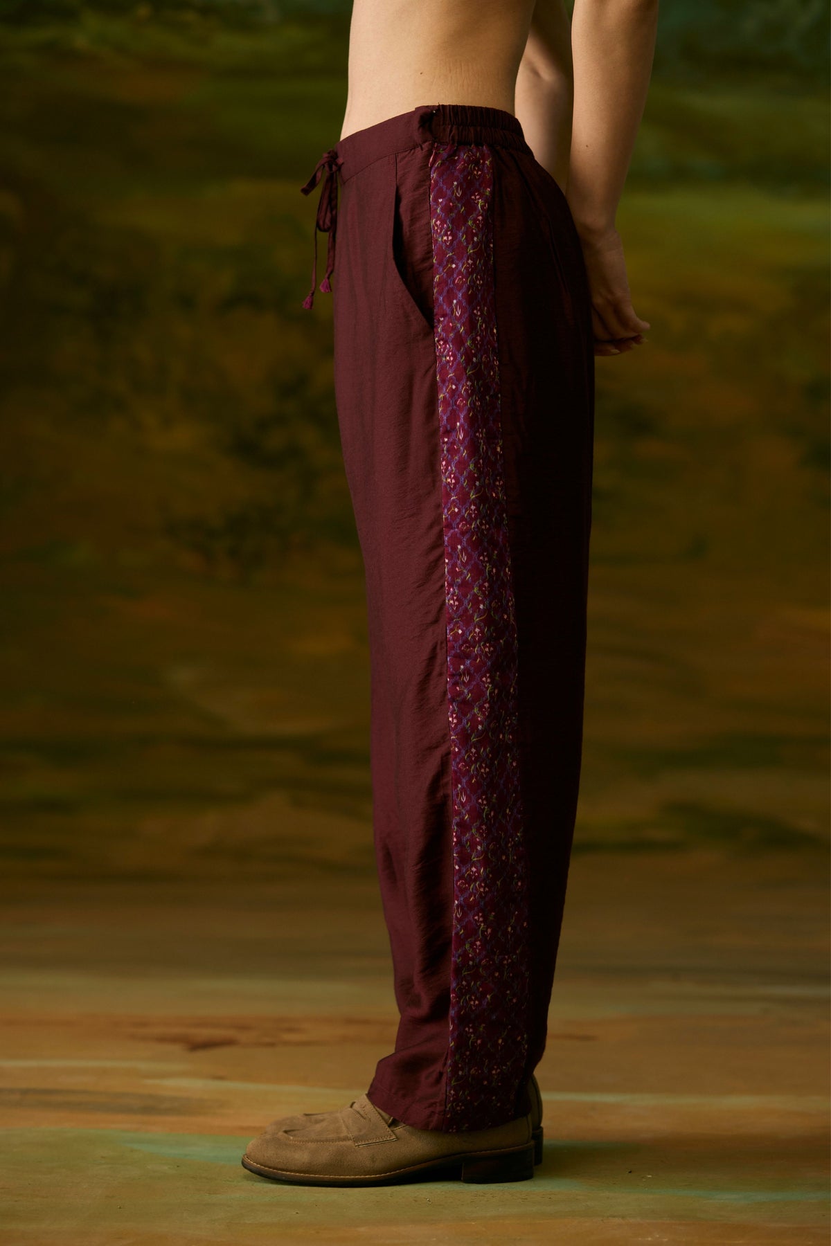 Crimson Paneled Pants