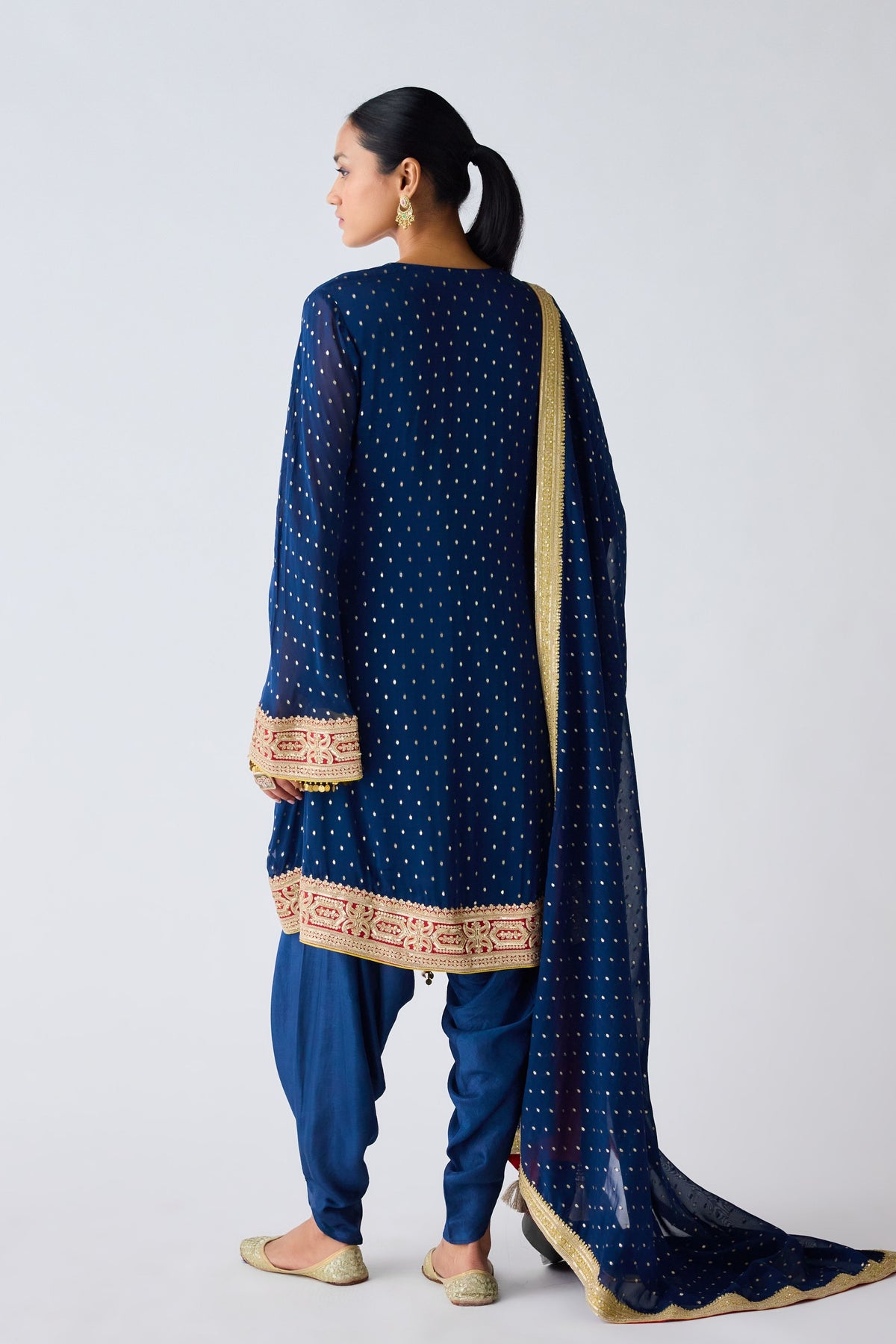 Blue Zari Work Kurta Set