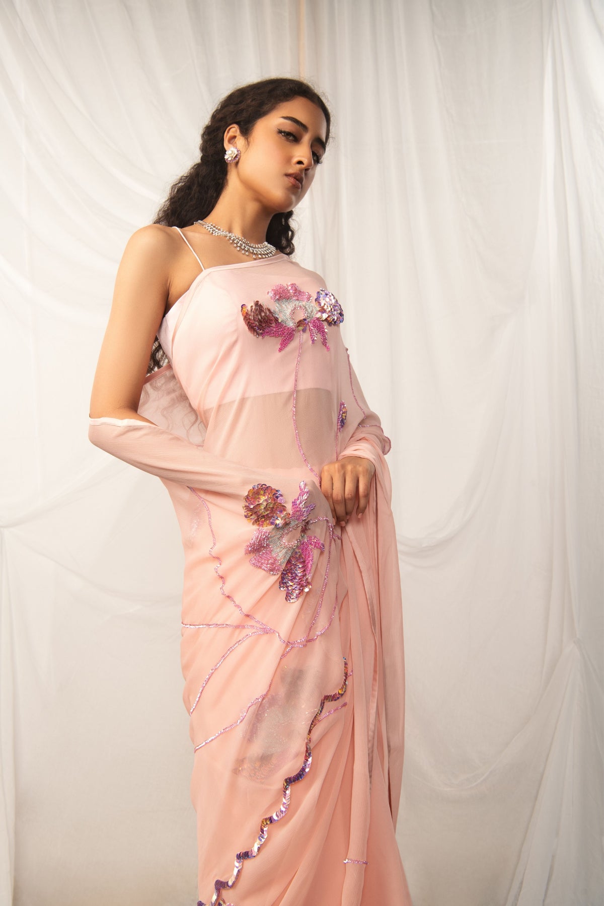 Poppy Spray Saree