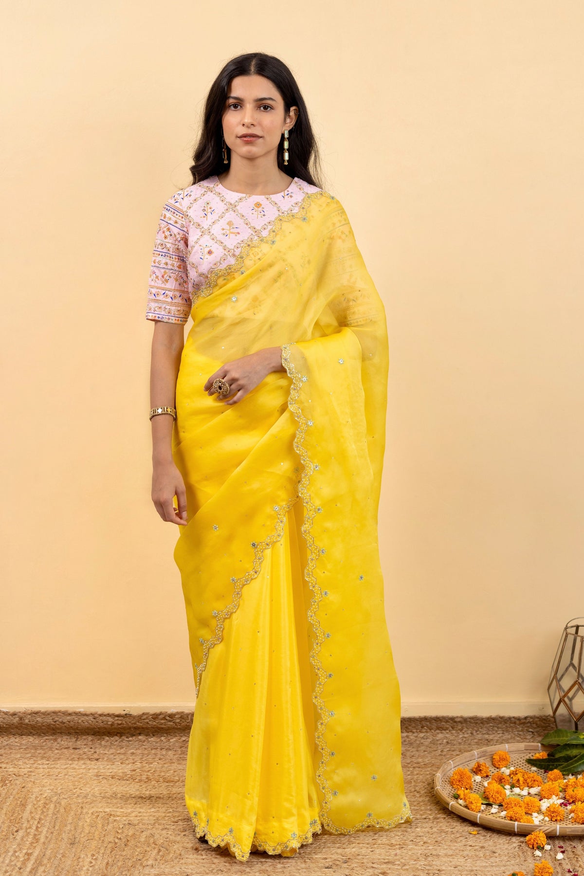 Organza Soha Cutwork Saree Set