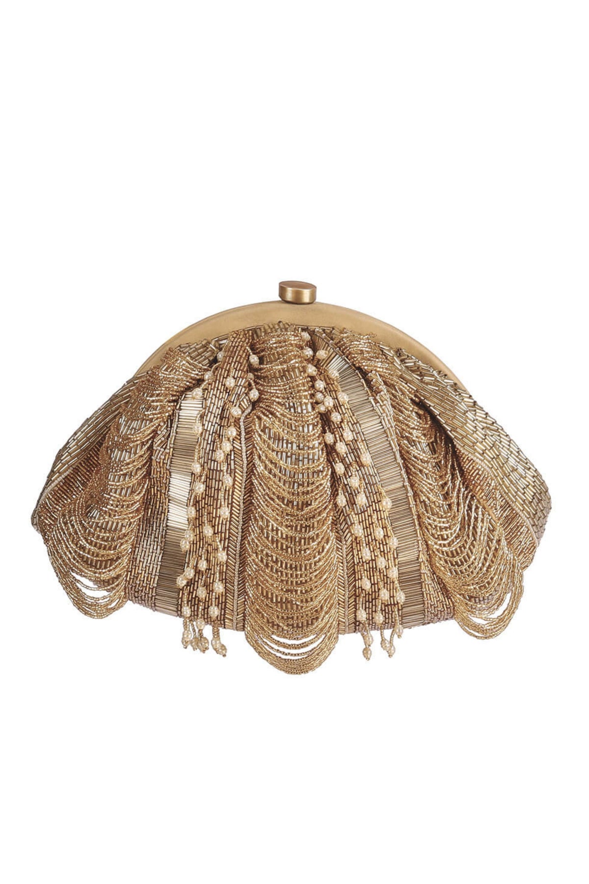 Ruche Soft Pouch In Gold