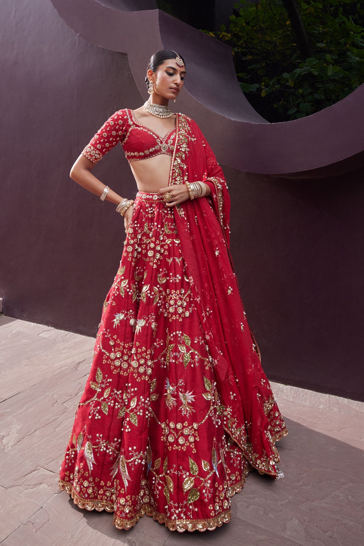 Red Bridal Lehenga Set