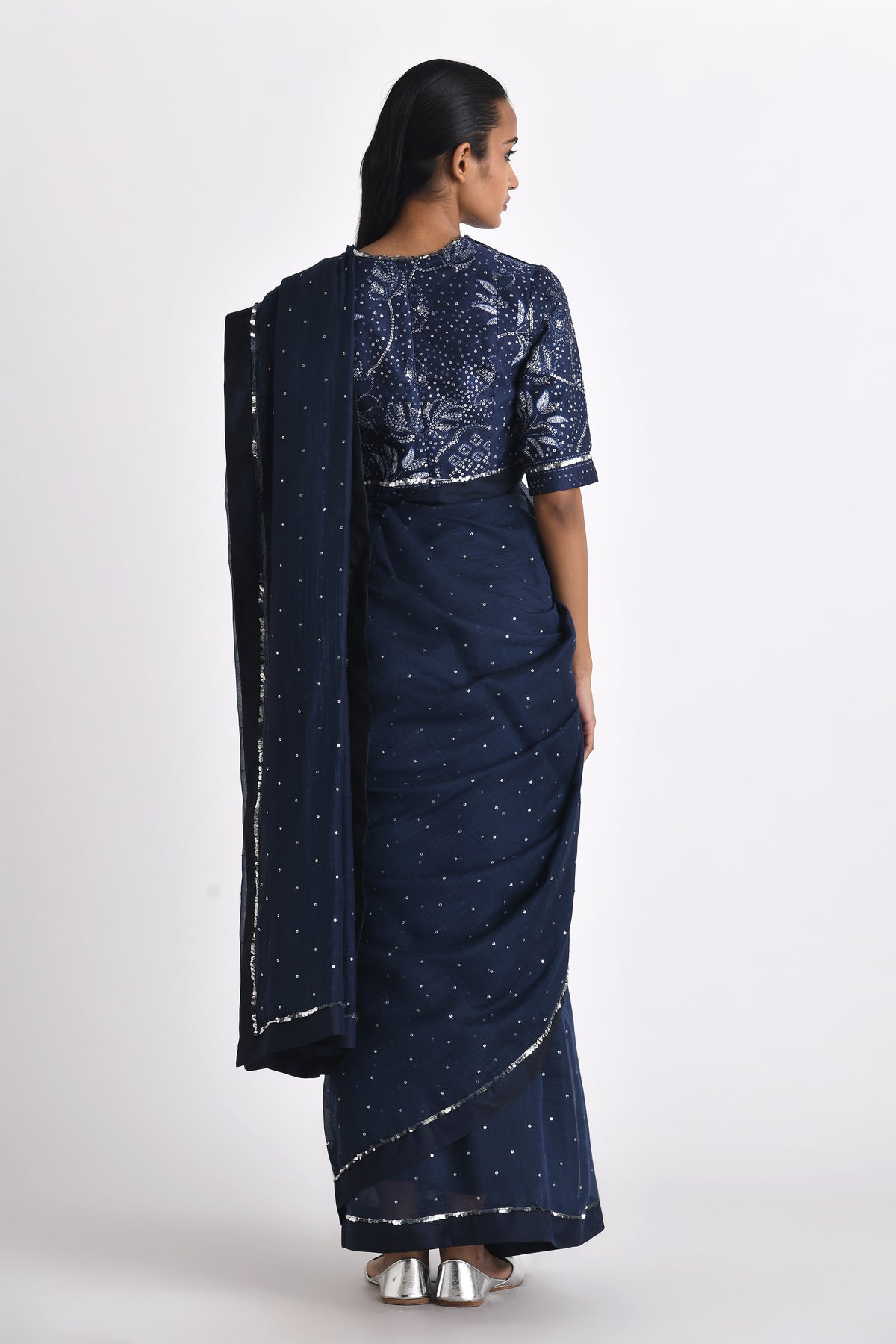 Navy Kianna Sequin Saree