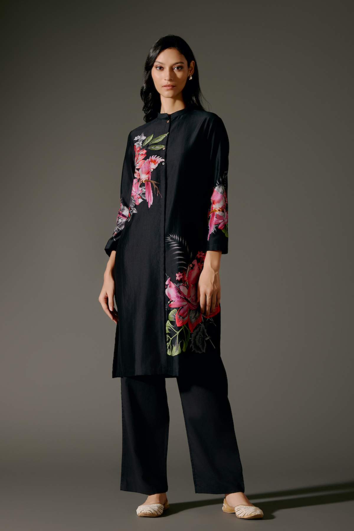 Chanderi Tunic Set Black