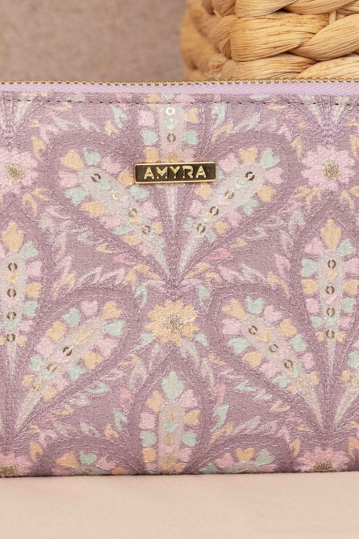 Violet Nyraa Embroidered Wallet