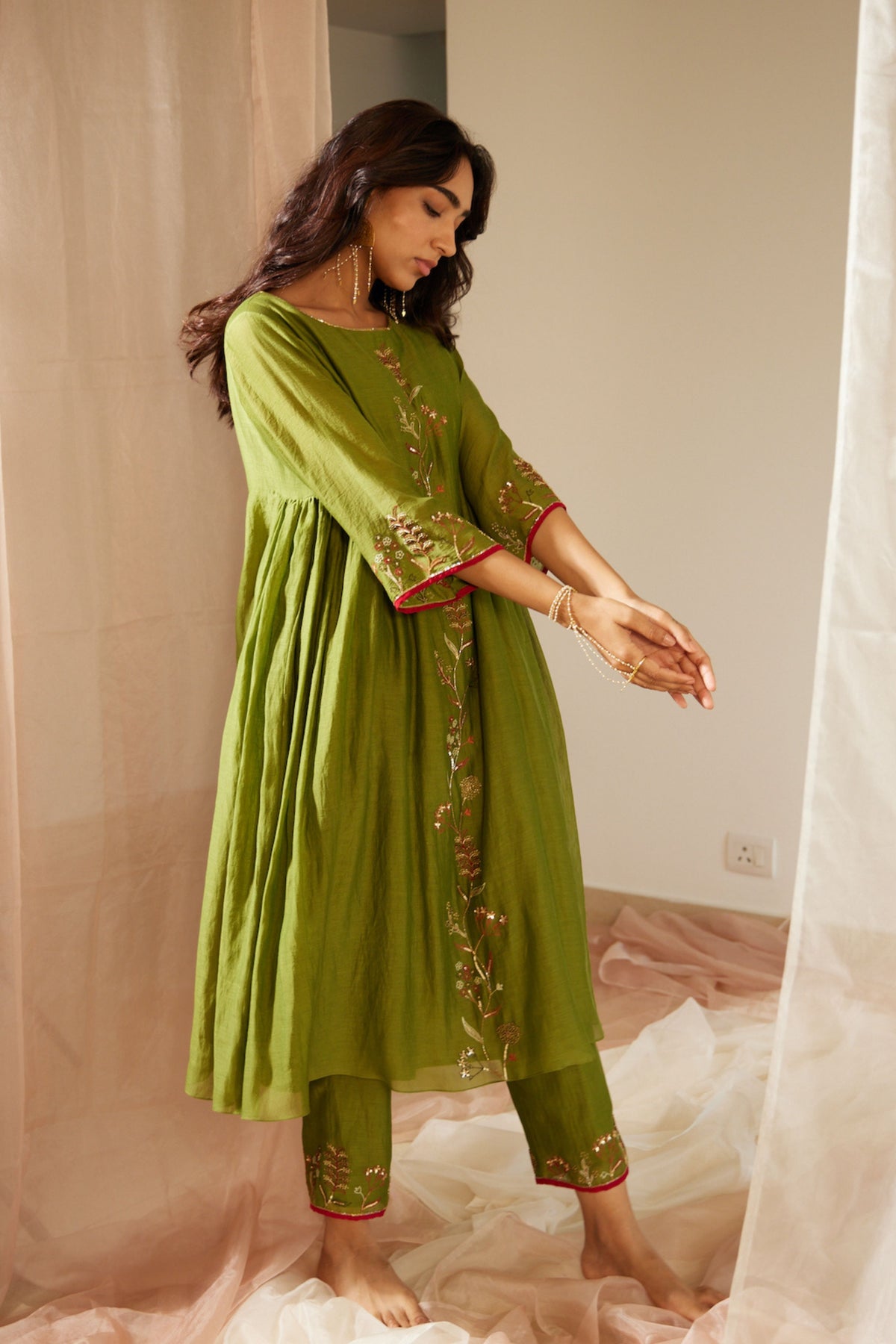 Green Gul Kurta