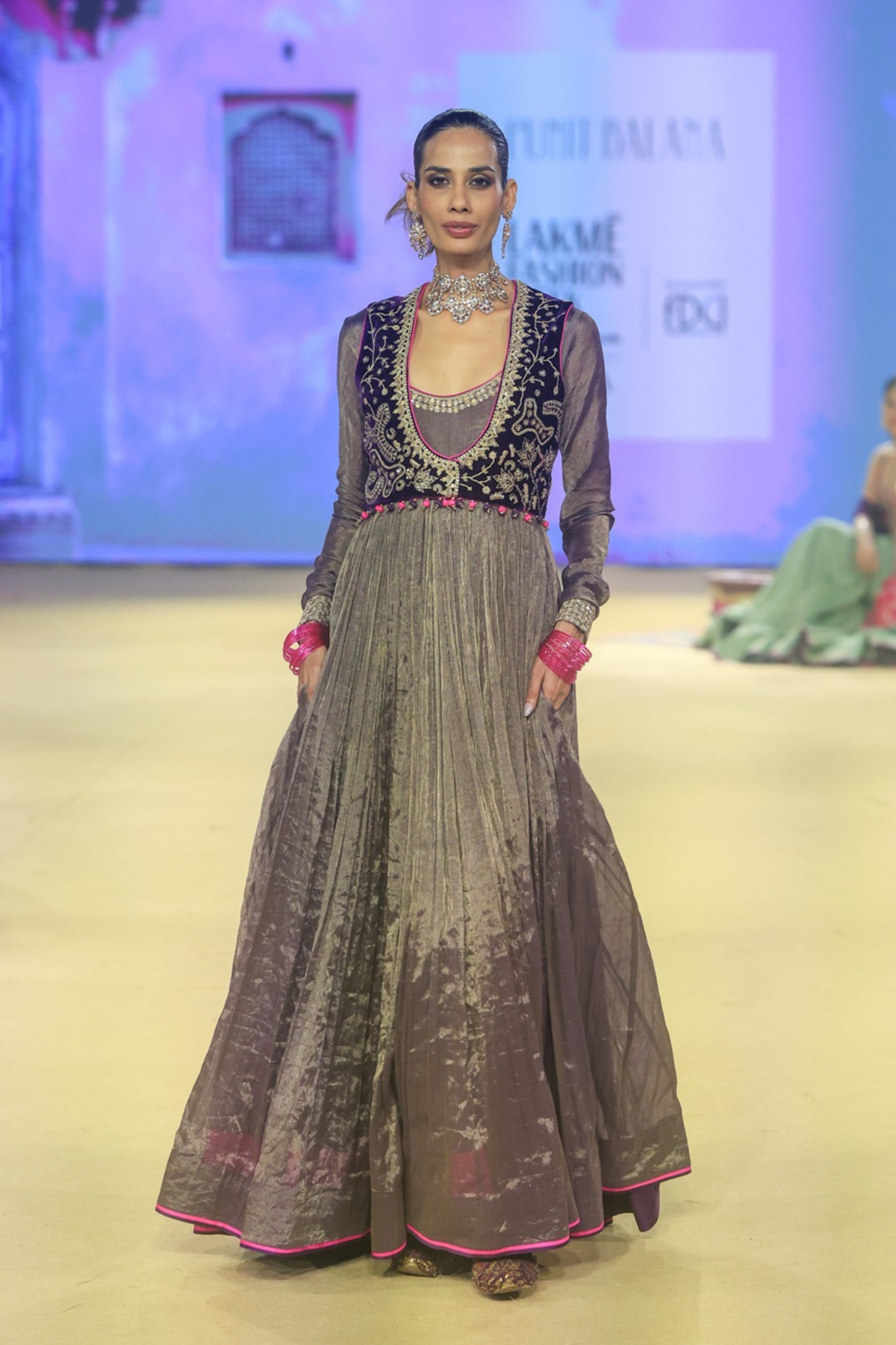 The Baigani Koti Anarkali Set