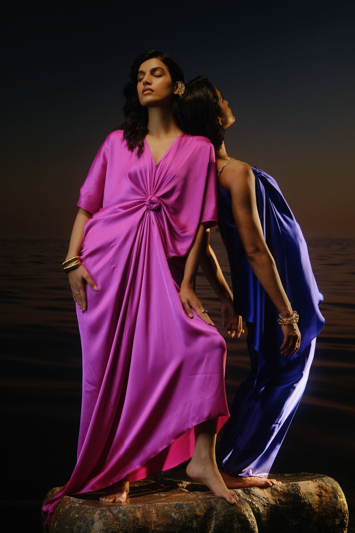 Alora Solid Purple Kaftan