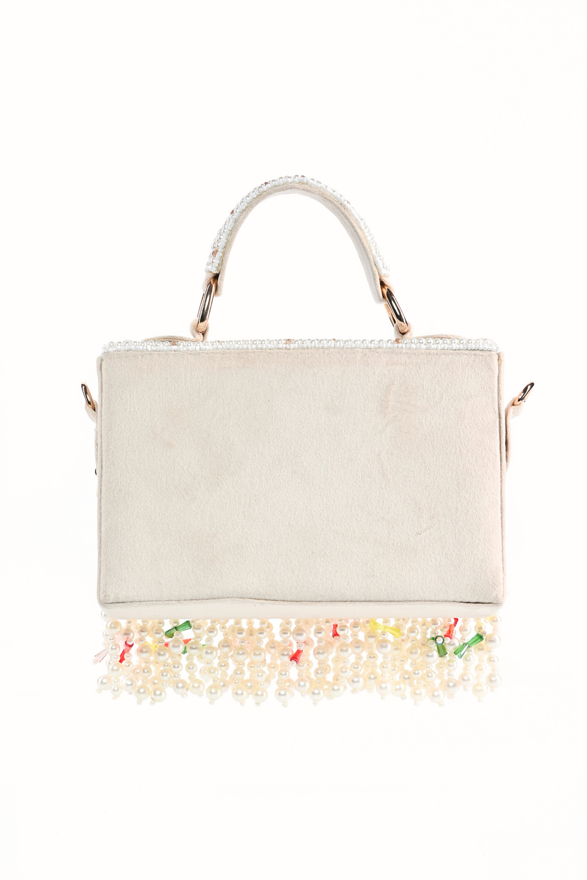 Alia Ivory Embellished Box Bag