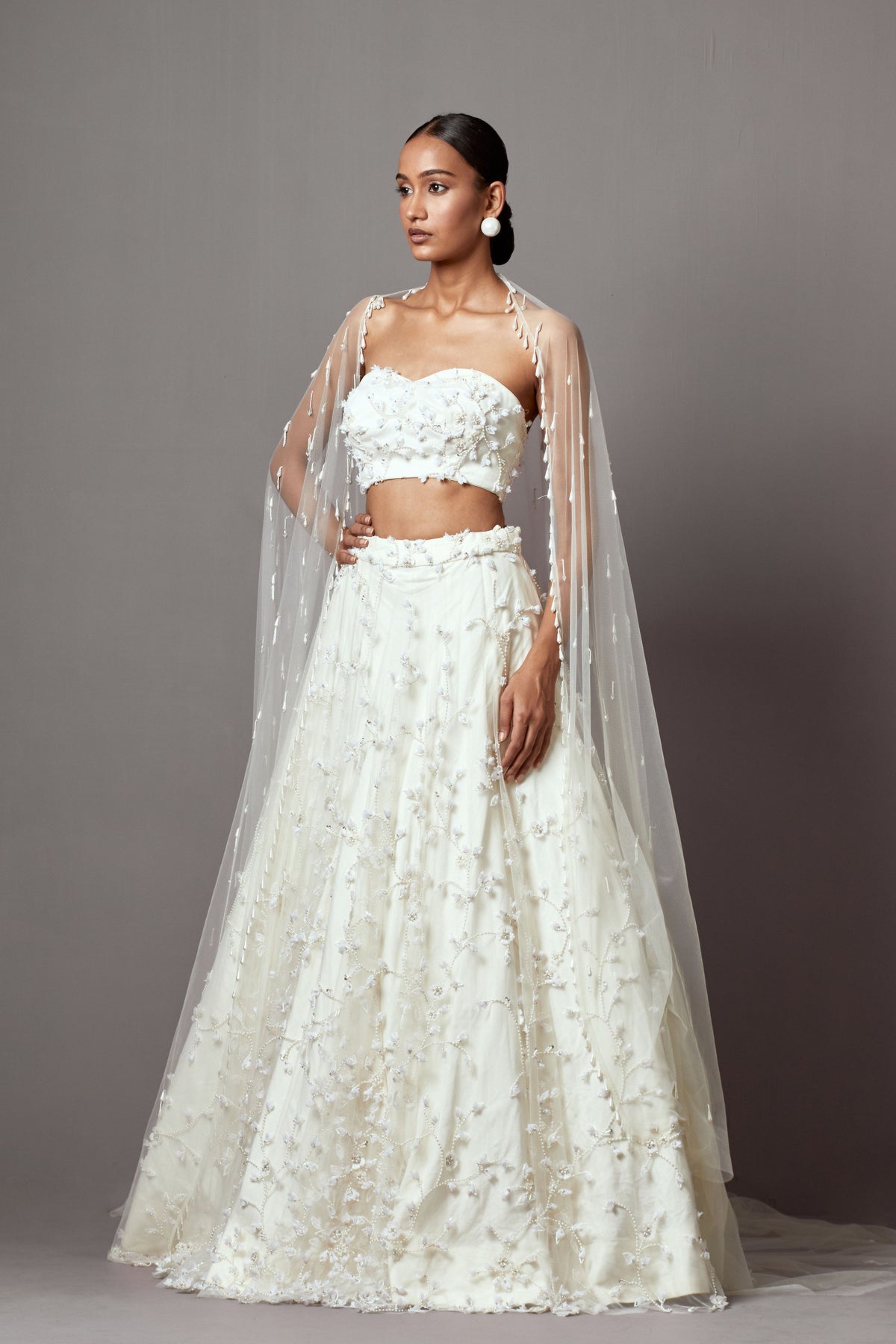 Ivory Bellflower Lehenga Set