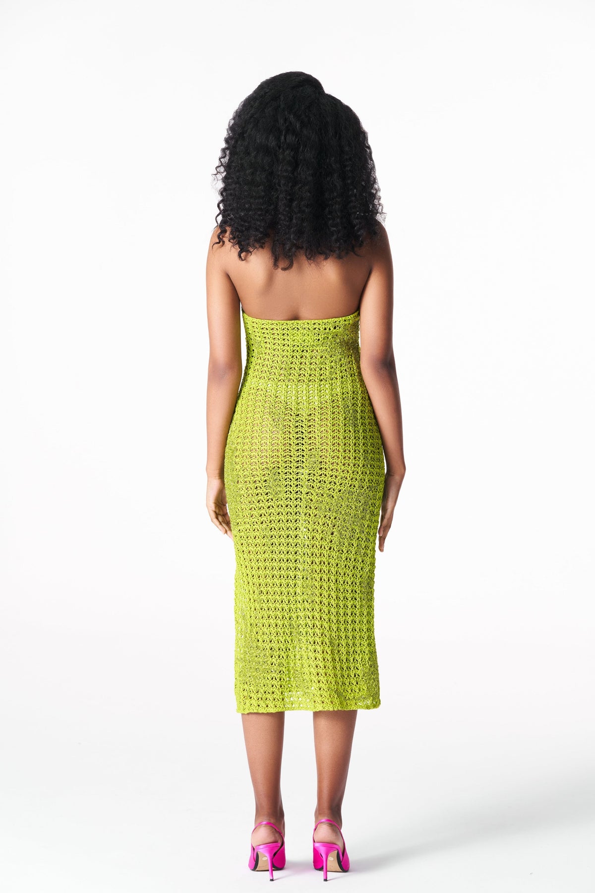 Chartreuse Crocheted Dress