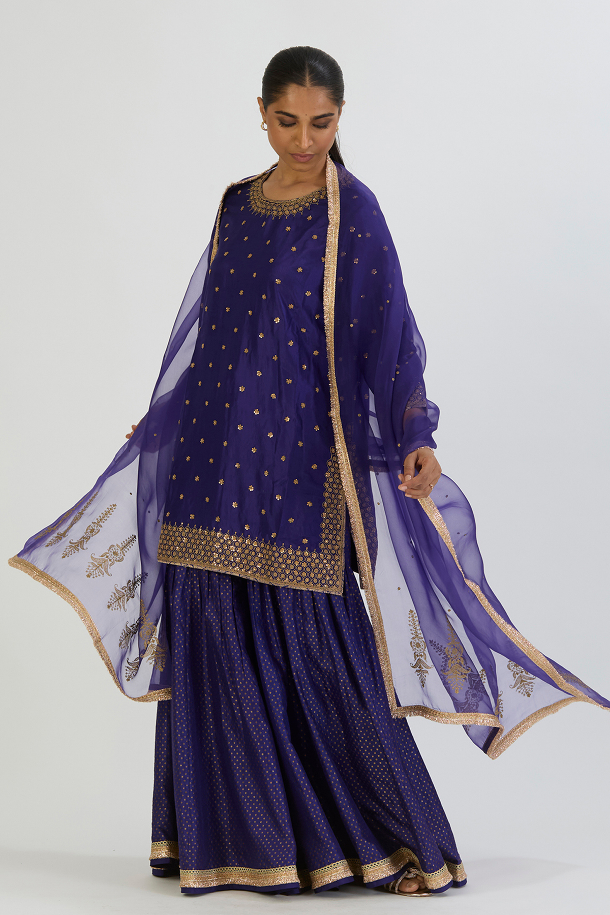 Blue Alam Kurta and Sharara