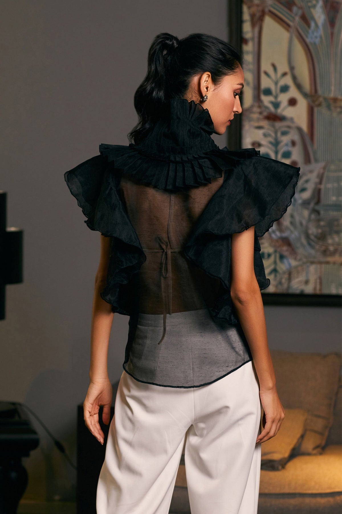 Black Victorian Cascade Shirt